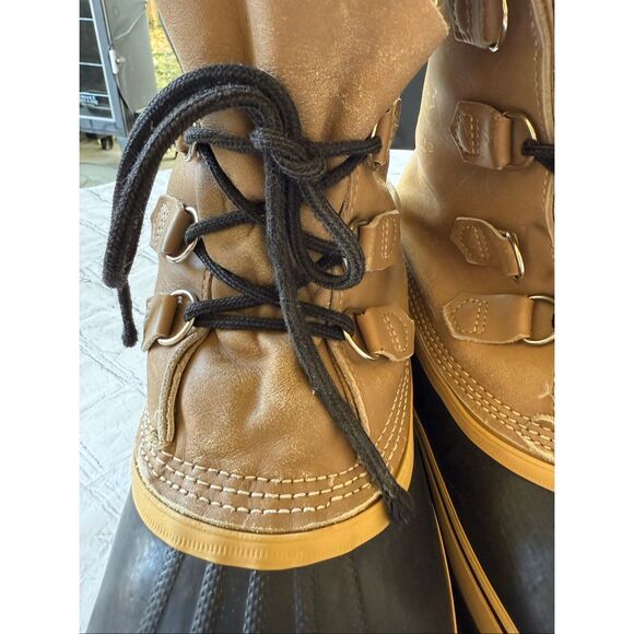 Sorel Men's Size 13 Caribou Winter Snow Boots Tan Black Warm Waterproof Outdoor - Picture 7 of 15